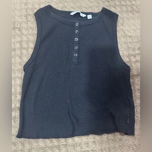 Black Calvin Klein Button-Up Tank